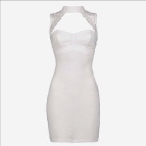 Lace choker bodycon dress